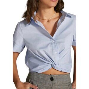 Anthroplogie Mare Mare Size XL Blue Twist Front Top